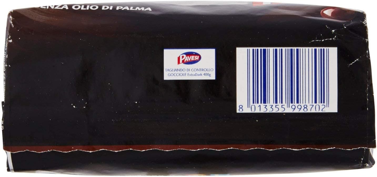 Pavesi Biscotti Frollini Gocciole Extra Dark con Cioccolato Fondente, 400g