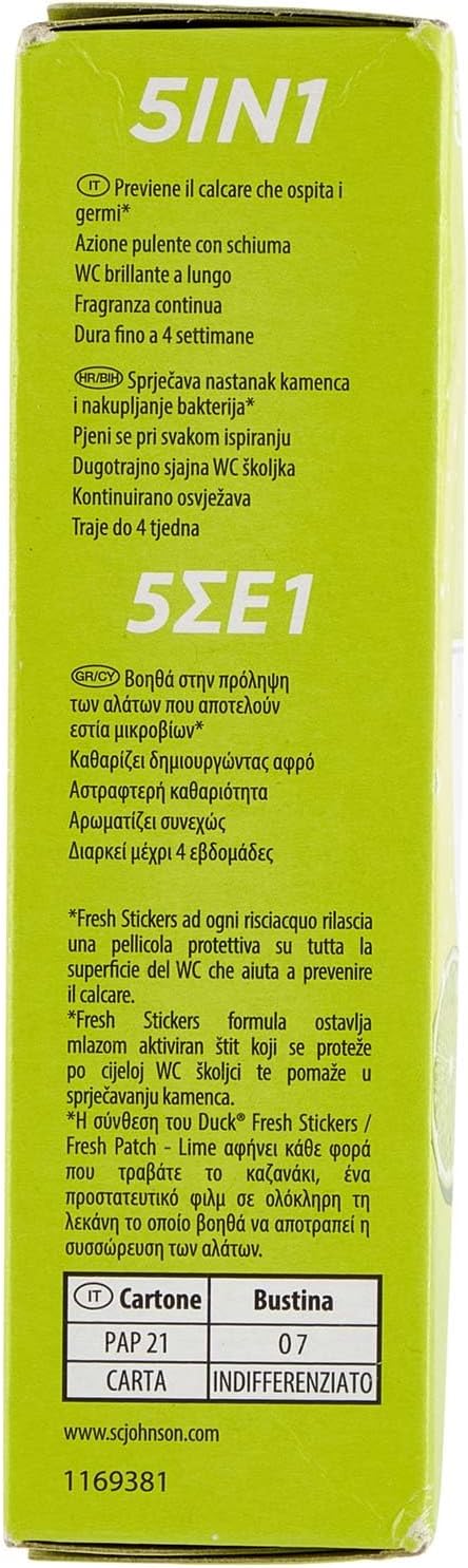 Duck Fresh Stickers Strisce Adesive Gel Igienizzanti Wc, Profumo Lime, 3 Pezzi