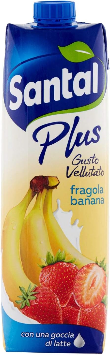 Santàl Plus, Succo di Fragola e Banana, con Una Goccia di Latte, 1L