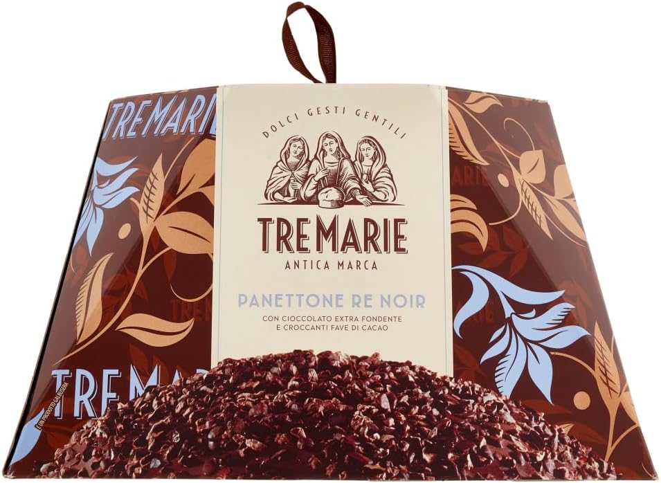 Tre Marie Re Noir Panettone con Cioccolato Extra Fondente e Granella di Fave di Cacao 900g (2024)