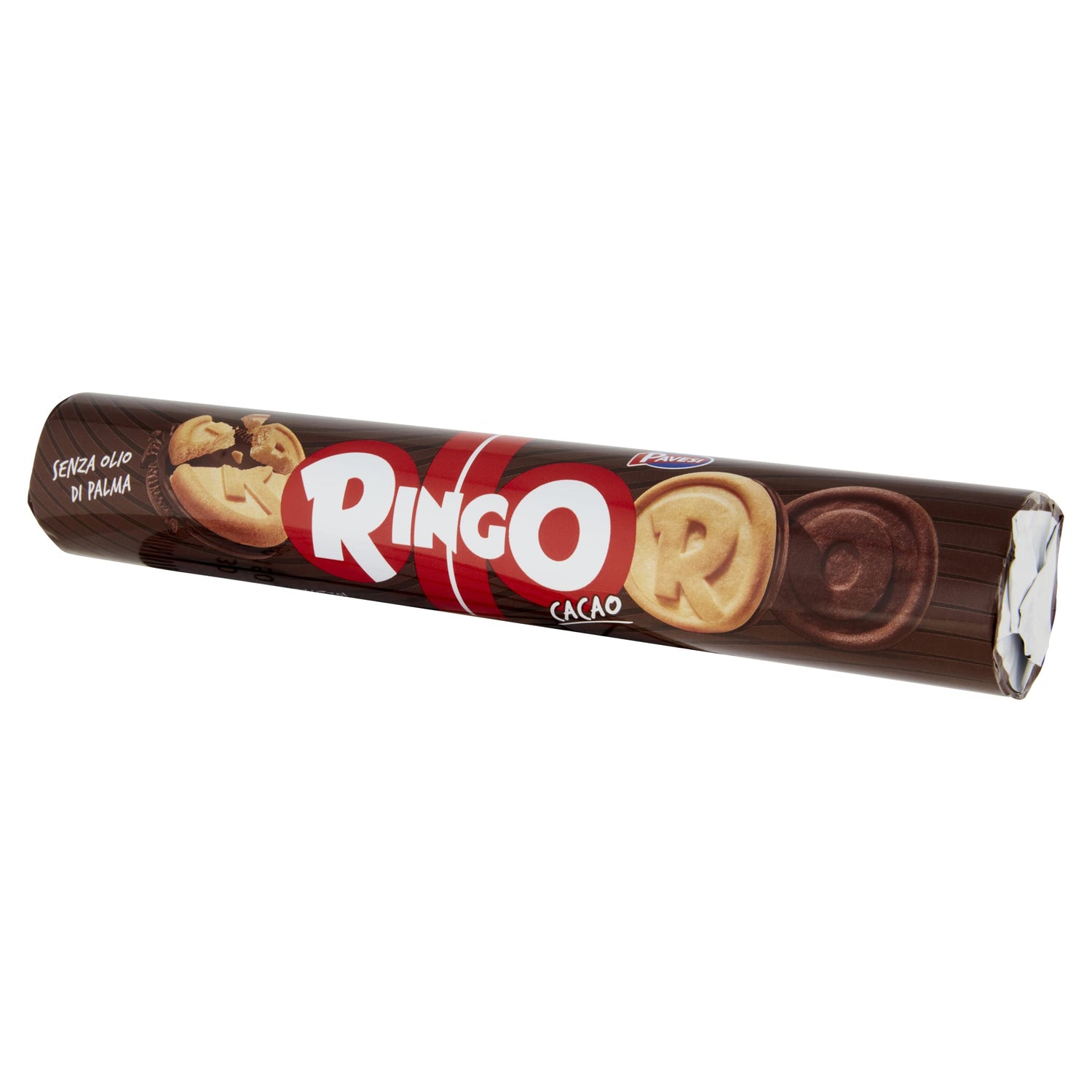 Pavesi Snack Ringo Cacao, Biscotti Farciti con Crema al Gusto Cioccolato, Snack per Merenda o Pausa Studio, Formato Tubo 165 g (Confezione da 4)