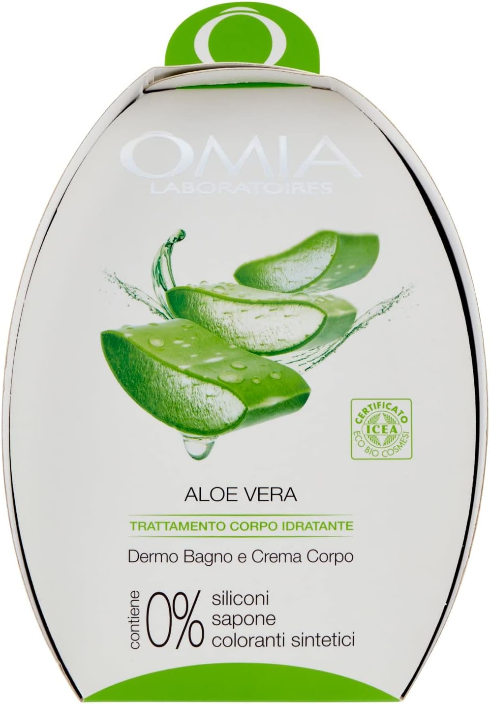 Omia - Ovetto Corpo Aloe Vera, Contiene Bagnoschiuma e Crema Corpo, Nutriente e Idratante, Ideale per Pelle Mista e Grassa, Dematologicamente Testato