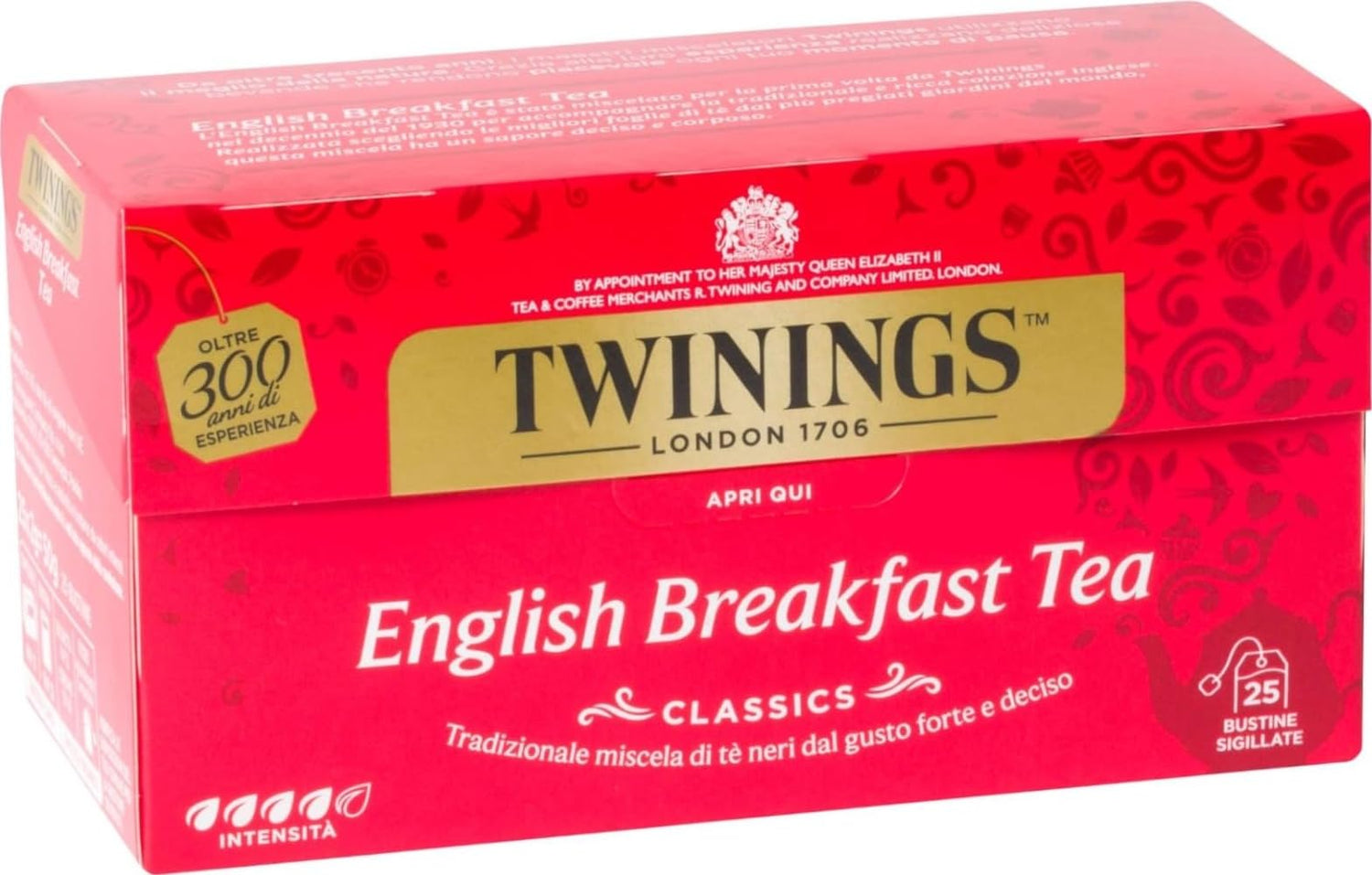 Twinings, English Breakfast Tea, Classics, Gusto Forte e Deciso, 25 Filtri