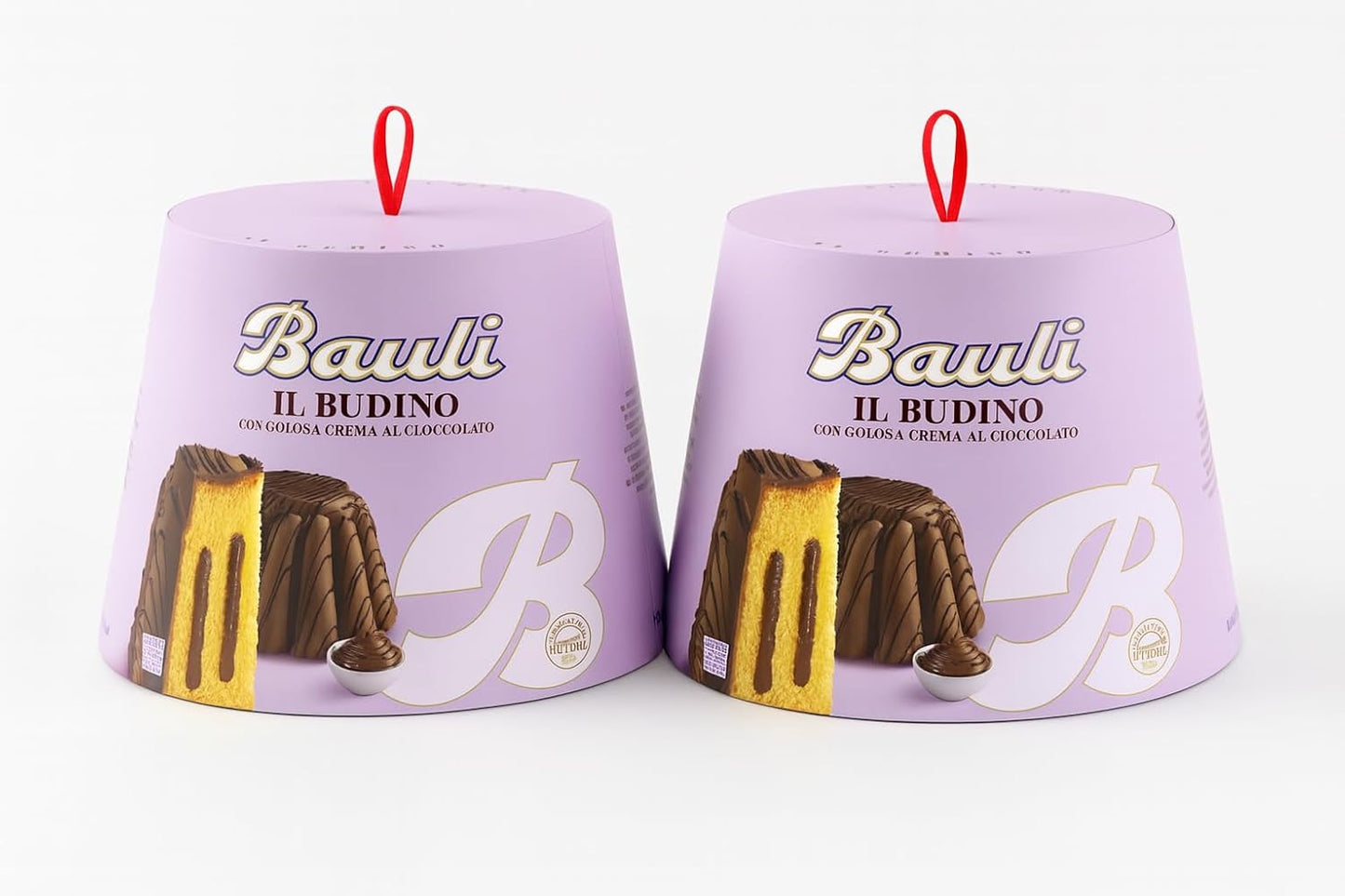 2x Panettone Il Budino con Crema al Cioccolato 750g Per Bauli Dolce Natalizio