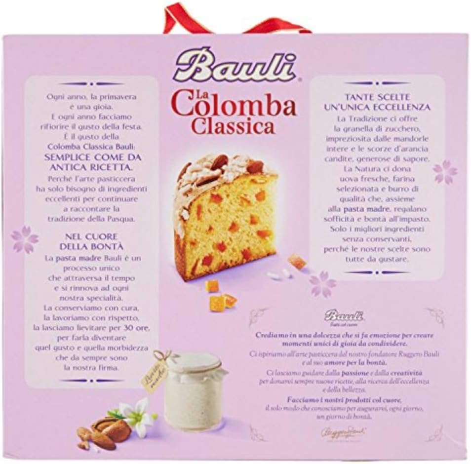 Bauli : Colomba classica tradizionale con buccia d'arancia candita, confezione da 1000 g.