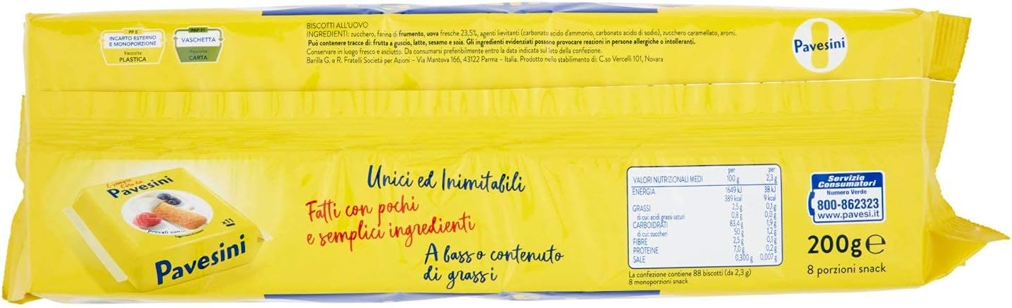 Pavesi Pavesini Classici, Biscotto Leggero per Colazione o Gustoso Break, Confezione da 200 g