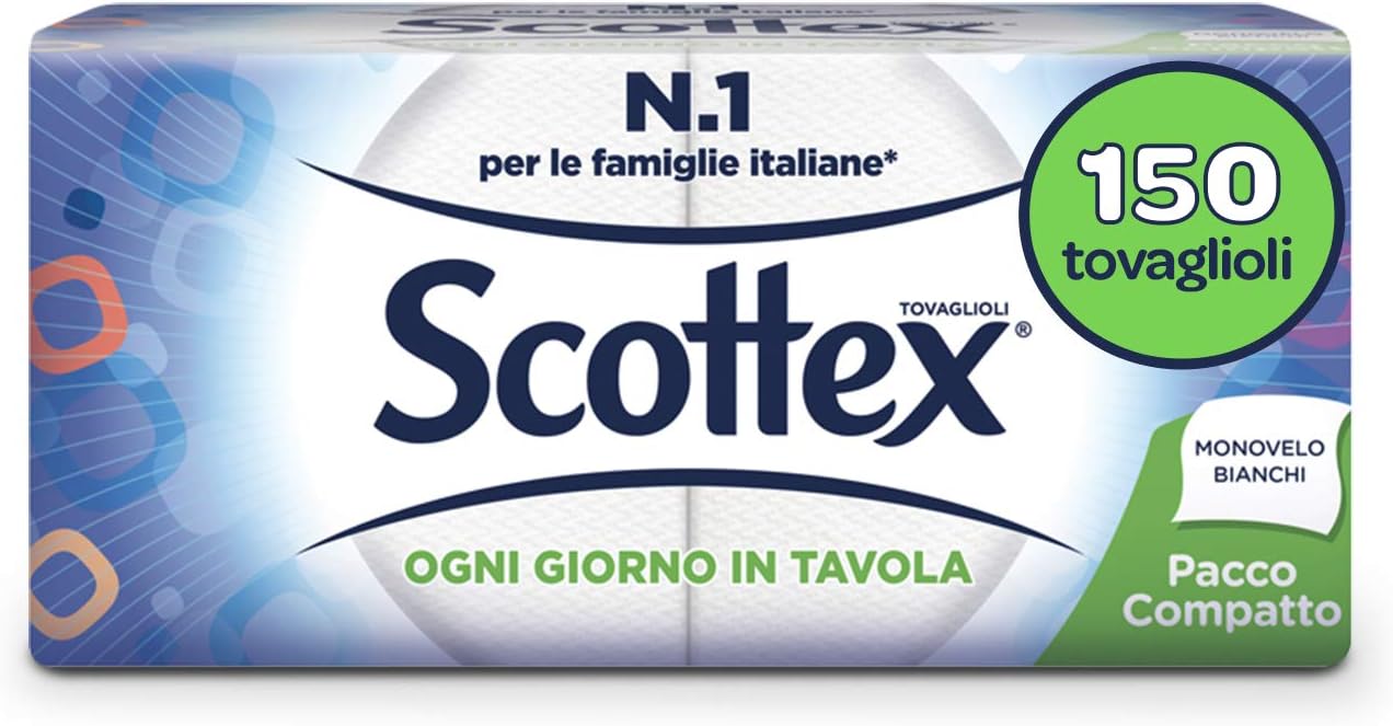 Scottex Tovaglioli Monovelo Pacco Compatto, 1 Confezione da 150 Tovaglioli