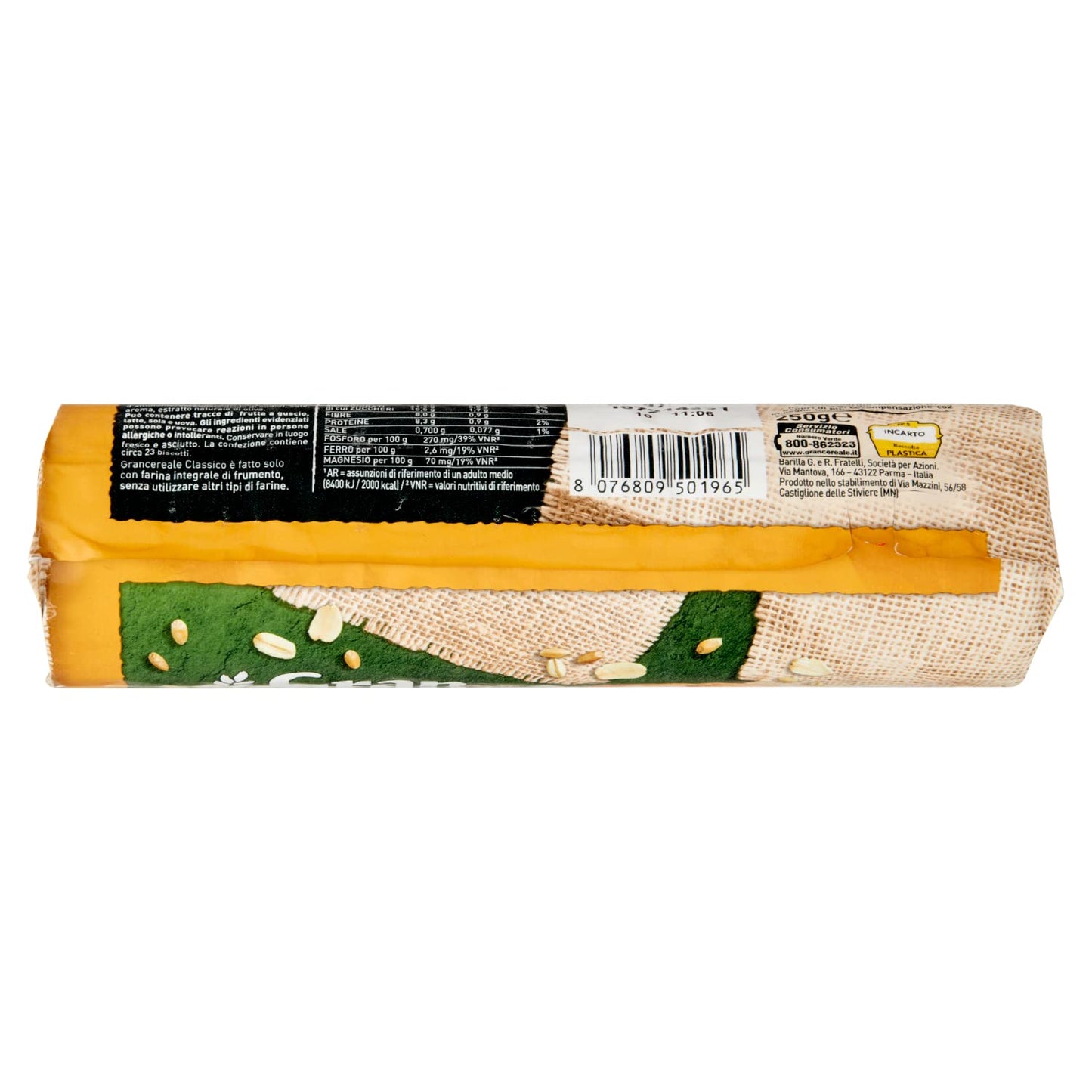 Gran Cereale Biscotti Gran Cereale Classico, Ricchi di Fibra e Fosforo - 250 gr (Confezione da 6)