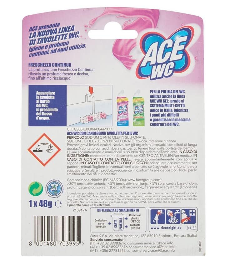 Ace Ace Wc Con Candeggina Tavoletta Freschezza Continua 1X It - 80 g