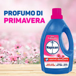 Napisan Additivo Igienizzante Lavatrice Profumo di Primavera, Confezione da 8x1.2 Litri di Igienizzante Liquido per Lavatrice, Contro i Batteri e i Cattivi Odori