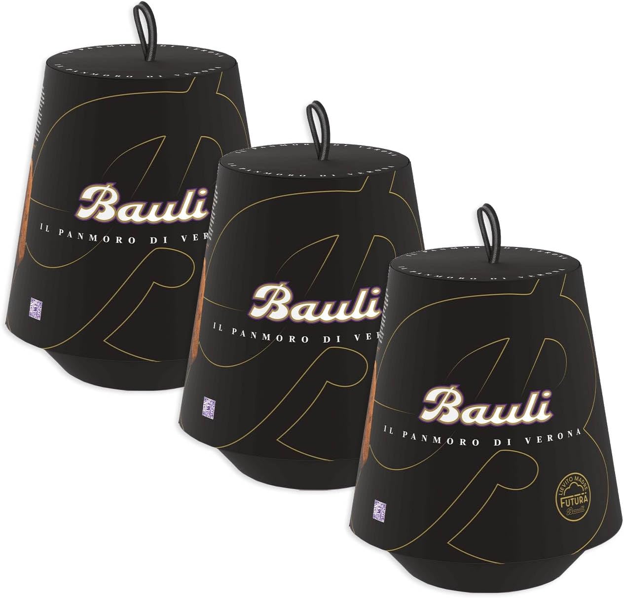 3X Bauli Il Panmoro di Verona Panmoro con Cacao, Gocce di Cioccolato Bustina di Cacao Zuccherato 100g