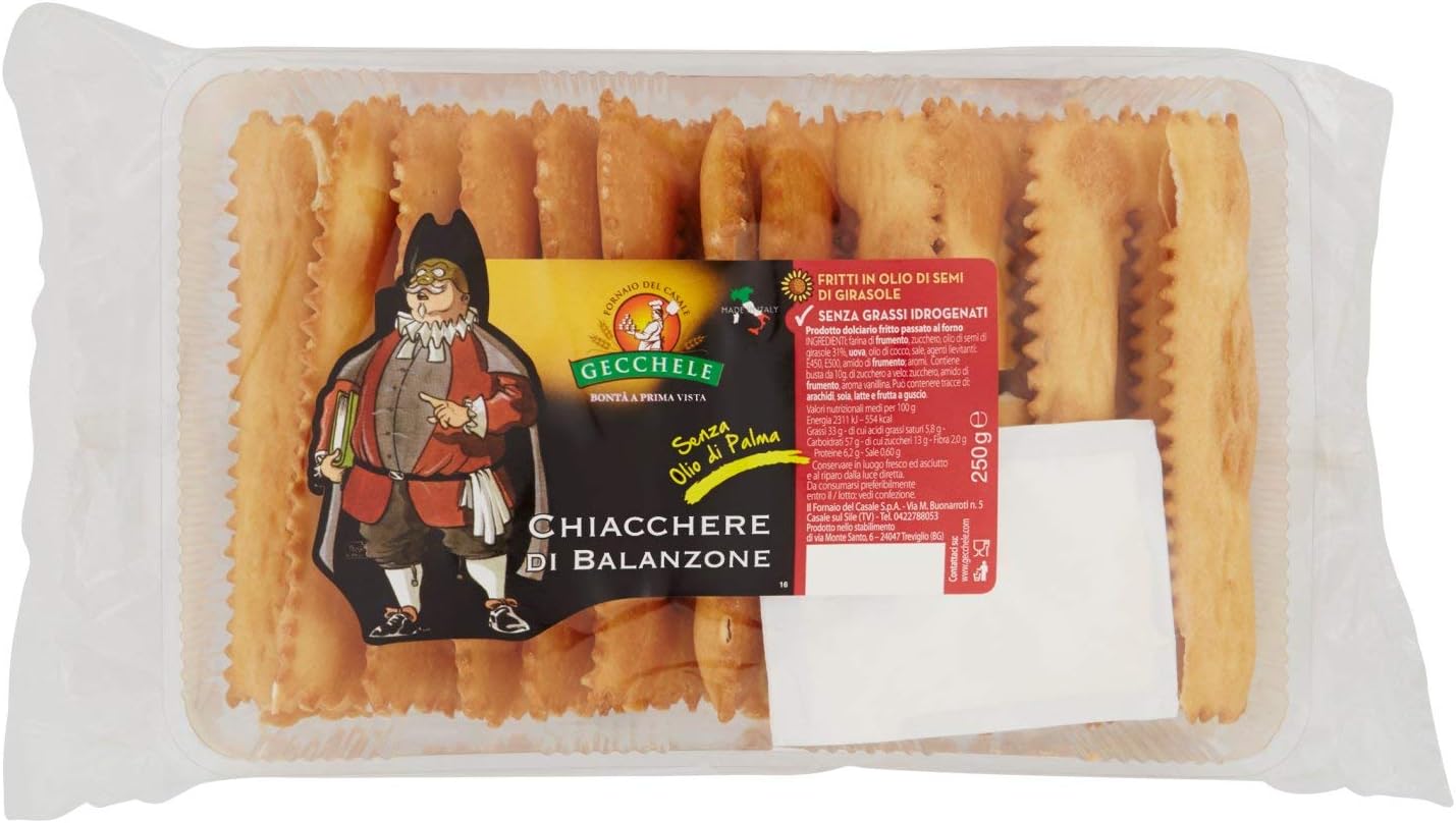 Gecchele Chiacchiere di Balanzone Biscotti di Carnevale, 250g