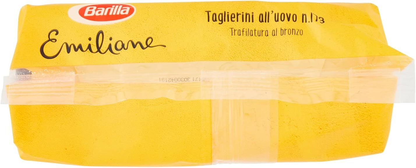 Barilla Le Emiliane Taglierini all'Uovo con Uova Fresche, Pasta dalla Sfoglia Porosa e Delicata, 250g