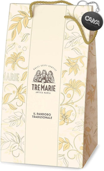 Tre Marie Pandoro Tradizionale Soffice in Busta Shopper Elegante con Zucchero a Velo 750g