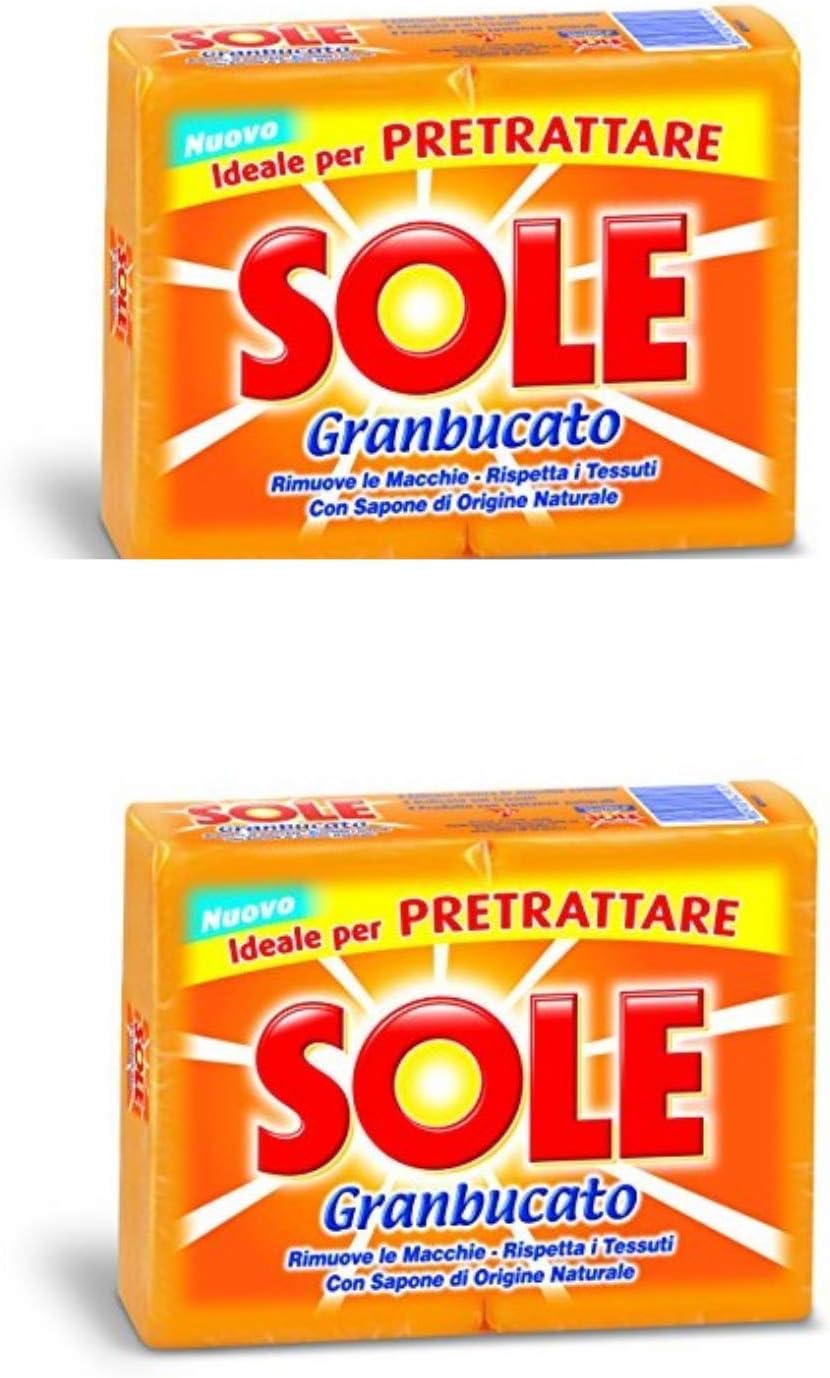 Sole Granbucato - Sapone da bucato, 250 g, confezione da 4