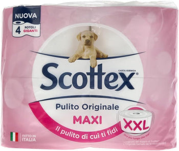 Scottex Carta Igienica Pulito Originale, 4 Rotoli