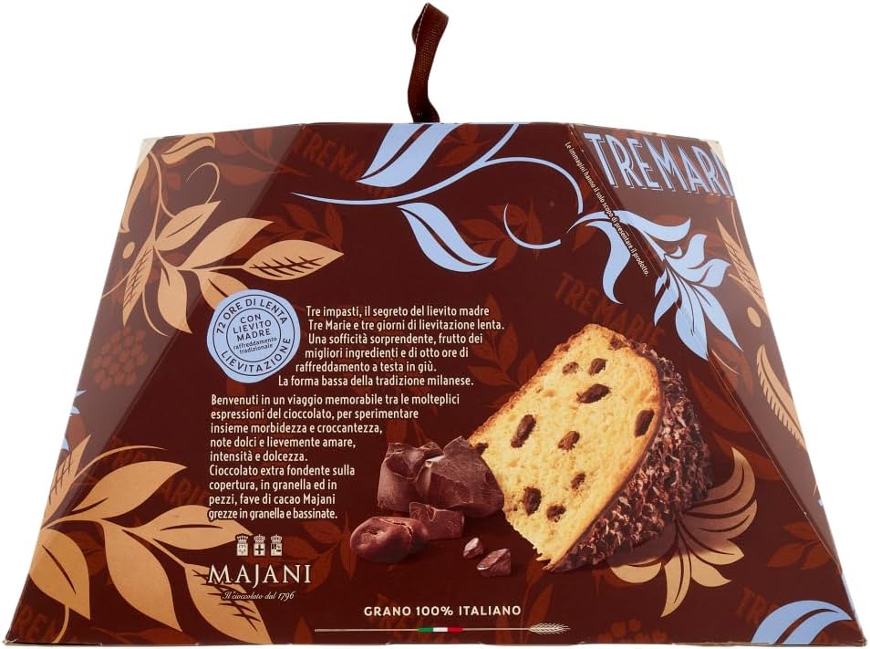 Tre Marie Re Noir Panettone con Cioccolato Extra Fondente e Granella di Fave di Cacao 900g (2024)