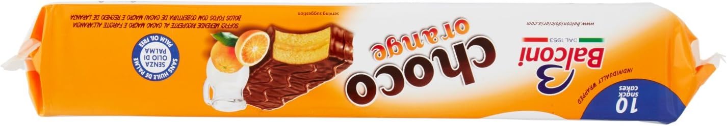 Balconi Choco Orange Prodotto Dolciario da Forno - 15 confezioni da 10 pezzi