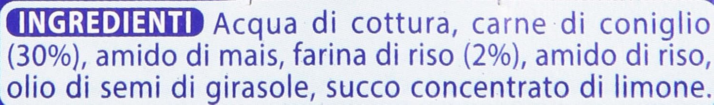 Mellin - Alimento per l'infanzia, omogenizzato con carne di coniglio e farina di riso - 160 g 2 vasetti