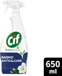 Cif Bagno, Spray Detergente Bagno Anticalcare, 650 ml, per la Rimozione di Residui di Sapone e Calcare, con Profumo al Gelsomino e Agenti Pulenti di Origine Naturale, 100% Fragranza Biodegradabile