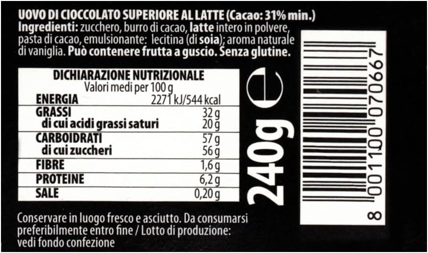 Uovo del Tifoso NERAZZURRO Uova al Cioccolato Superiore al Latte con Sorpresa 240g (EDIZIONE PASQUA 2026)