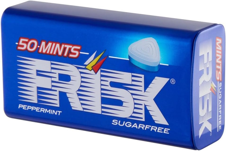 Frisk Peppermint, Caramelle Dure, Gusto Menta, Senza Zucchero, Senza Glutine, Confezione da 12 Astucci in Metallo da 50 Mentine ciascuno, Ottimo da...