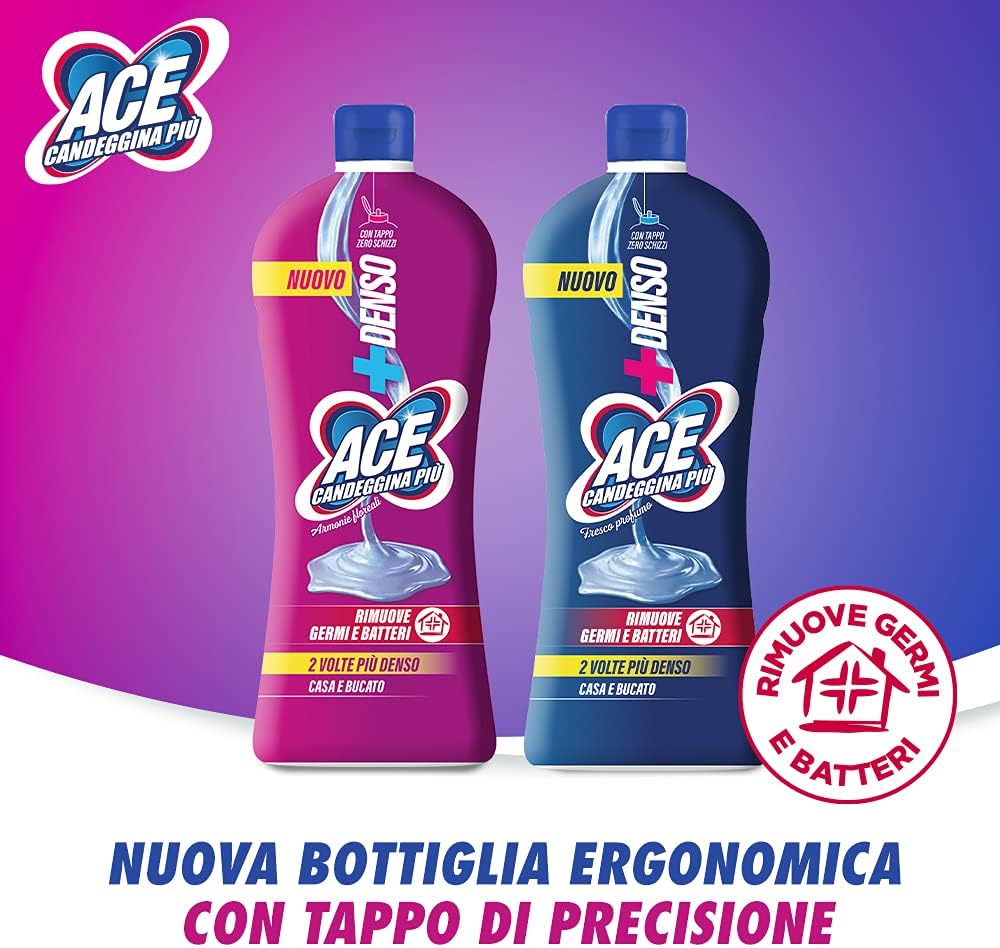 ACE Candeggina Più Denso Squeeze Fresco Profumo, Flacone da 1 litro