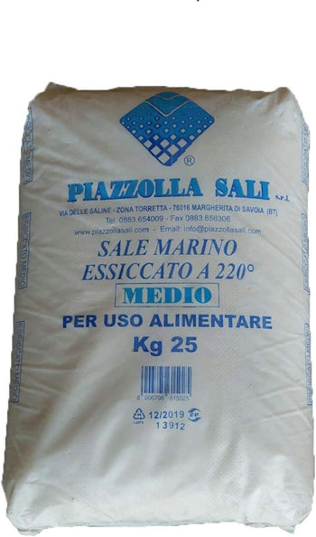 Sale Marino Medio 25kg, Uso Alimentare, Piazzolla Sali