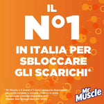 Mr Muscle Tubi e Scarichi Gel, Stura lavandini e Scarichi, Disgorgante, SICURO PER I TUBI, Monodose, 1 Confezione da 500ml