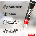 Loctite 60 Secondi Super Colla, Colla rapida per riparazioni domestiche in 60 secondi, colla liquida trasparente per molti materiali diversi, 1x20g tubetto