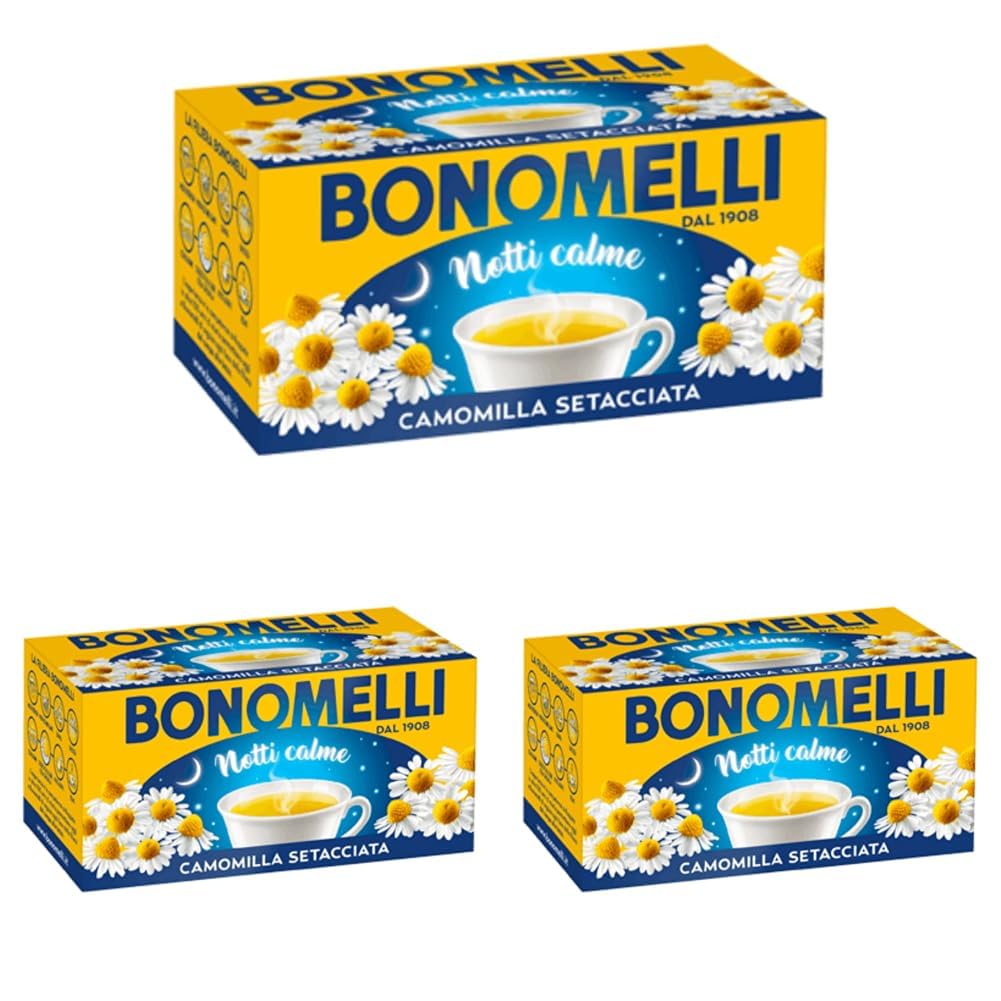 Bonomelli Camomilla Setacciata, 18 Filtri, Rilassante e Digestiva, dal Gusto Unico (27g) (Confezione da 3)