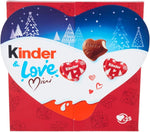 Kinder Love Mini Christmas Edition, Confezione con 25 Cuori di Cioccolato Finissimo al Latte con Ripieno al Latte 107g