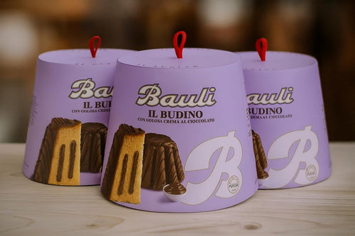 3x Panettone Il Budino Panettone con Crema al Cioccolato 750g Per Bauli Dolce Natalizio