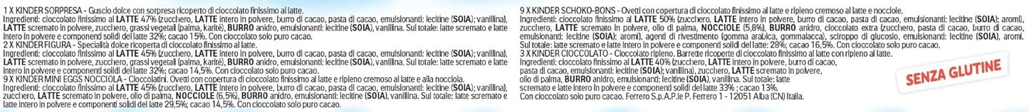 Kinder Calendario Avvento, snack al cioccolato assortiti, 184 gr