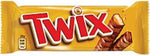 TWIX 25 Confezioni snack cioccolato merendina singolo 50gr con caramello