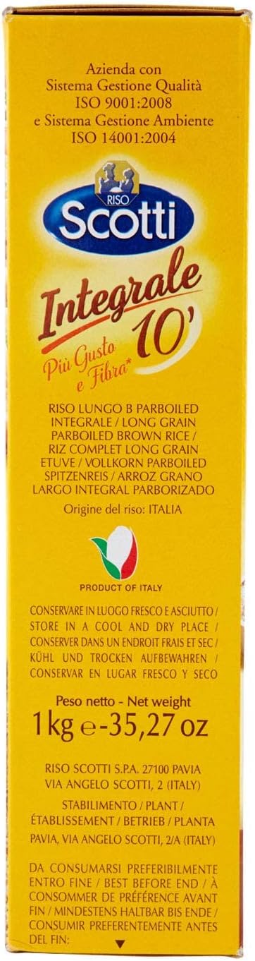 Riso Scotti - Riso Integrale 10' - Riso per Risotti , Insalate e Contorni - 1 kg