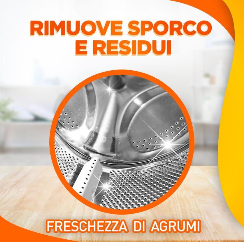 Sole Cura Lavatrice Freschezza di Agrumi, Confezione da 2 Cura Lavatrice da 250 ml