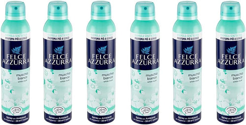 Felce Azzurra 6x Spray per Ambienti Muschio Bianco Stanza Spray Muschio Bianco 250ml