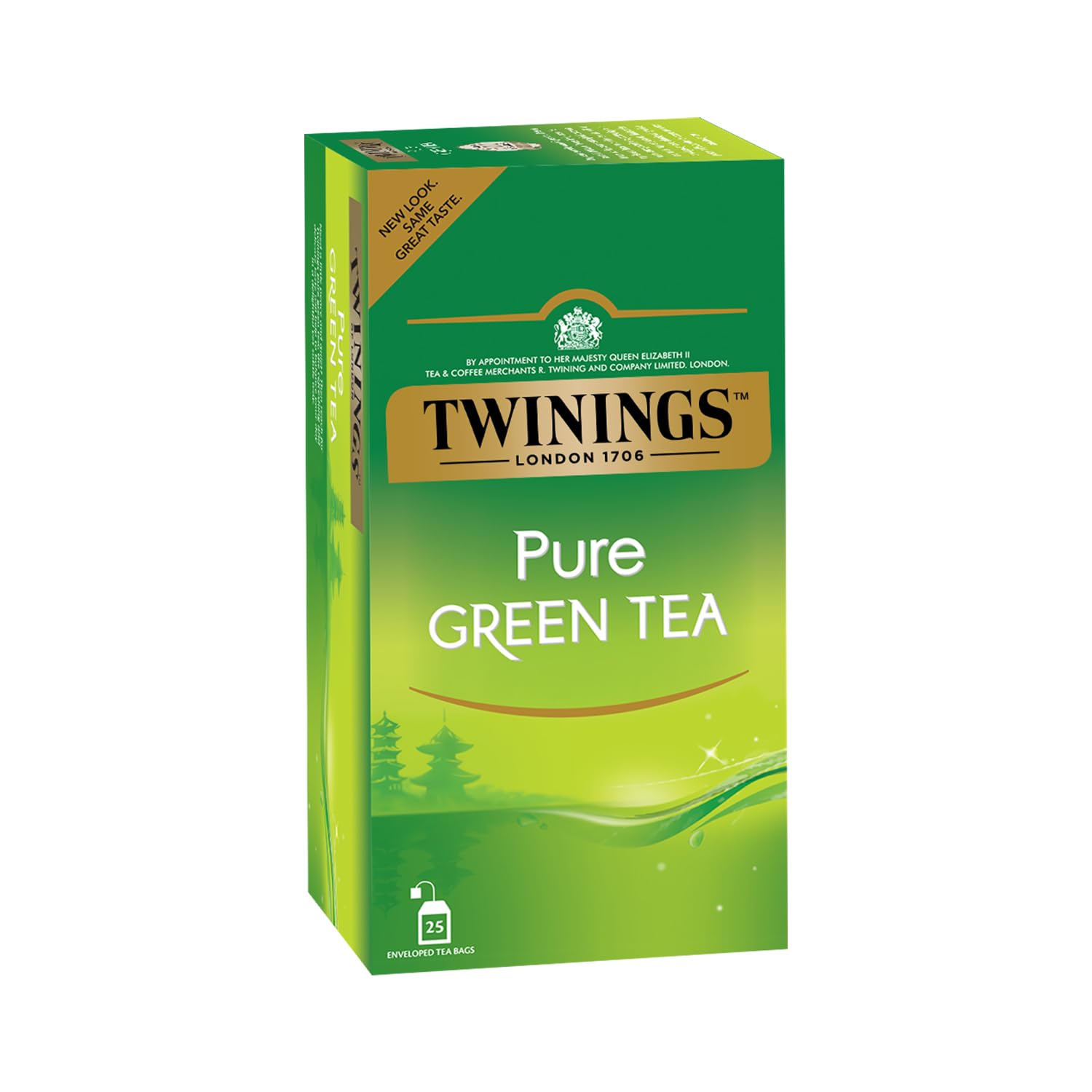 Twinings Pure Green Tea, 25 bustine di tè, tè verde, perfettamente bilanciato e rinfrescante, 50 g
