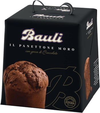 BauIi Panettone Moro con Cacao e Gocce di Cioccolato 900g
