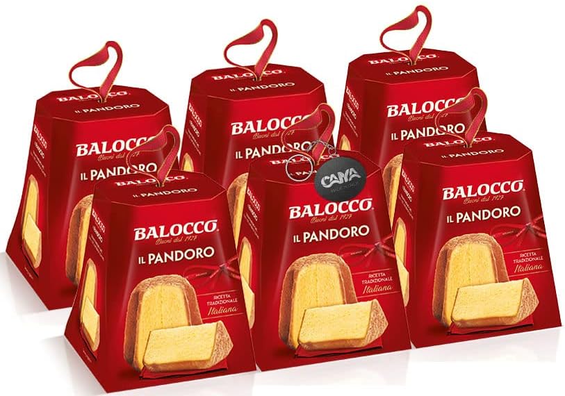 6X Mini Pandoro Ricetta Tradizionale Italiana, 80 g [6 Pezzi]