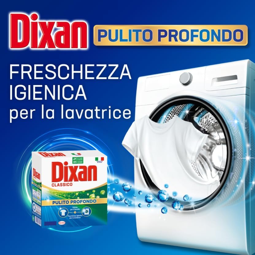 Dixan Classico Pulito Profondo, Detersivo Lavatrice polvere per eliminare le macchie ostinate, formato da 60 lavaggi