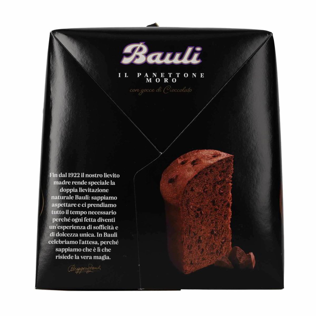 2X Panettone Moro il nuovo Panettone Black con Cacao e Gocce di Cioccolato, Senza Uvetta e Canditi per bauli 900g