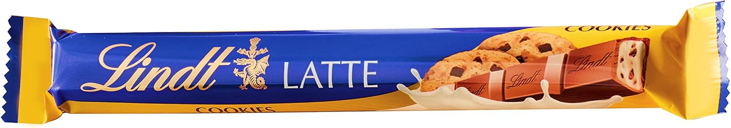 Lindt Lindor Snack Barretta di Cioccolato al Latte e Biscotti, Formato 38g