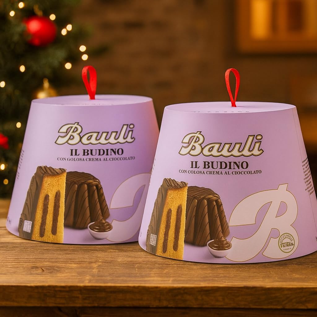 2x Panettone Il Budino con Crema al Cioccolato 750g Per Bauli Dolce Natalizio
