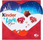 Kinder Love Mini Christmas Edition, Confezione con 25 Cuori di Cioccolato Finissimo al Latte con Ripieno al Latte 107g