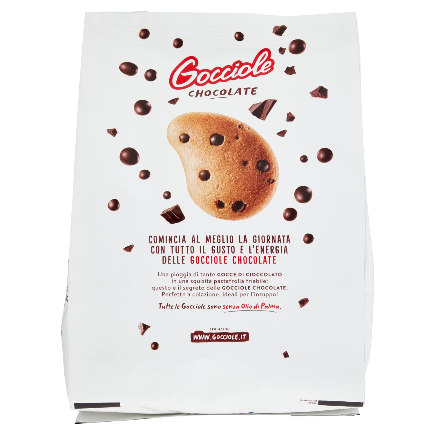 Pavesi Biscotti Frollini Gocciole Cioccolato, Biscotti da Colazione con Gocce di Cioccolato, senza Olio di Palma, 1 kg (Confezione da 5)