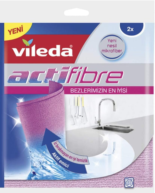 24 x VILEDA Panno Actifibre Microfibre Per Tutte Le Superfici 2Pz