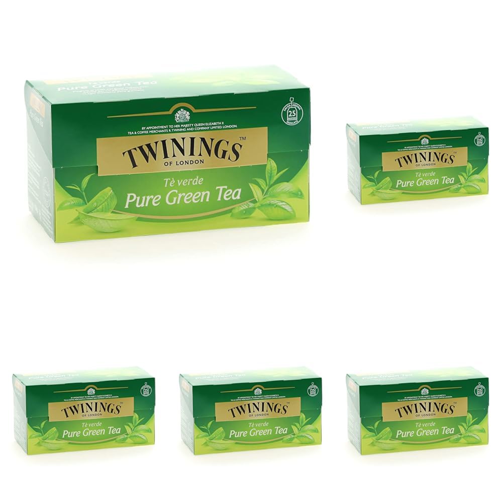 Twinings, Pure Green Tea, Pregiato Tè Verde Orientale, Delicato e Rinfrescante, con Caffeina, Infusi e Tisane, Confezione da 125 Filtri