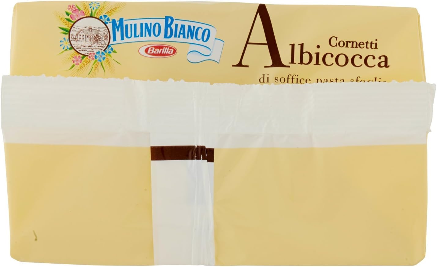 Mulino Bianco Cornetti con Confettura di Albicocche 100% Italiane - 6 brioches - 300 g